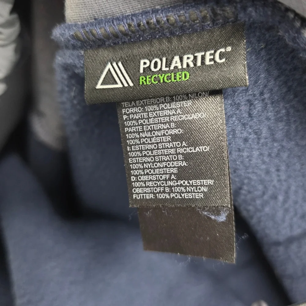 The North Face Mens Fleece‎ Jacket Grey Navy Blue Full Zip Outdoor XL